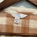 Time And Tru Tan Plaid Hooded Flannel Button Down Shirt L Soft Casual Fall Top Photo 1