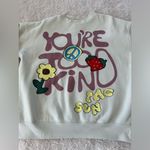 PAC sun embroidered cream crew neck sweatshirt size medium Photo 2