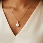 Gold over solid silver Necklace with a 2.0ct Moissanite Pendant Photo 0