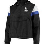 Women's Los Angeles Dodgers Black Plus Size Anorak Quarter Photo 0