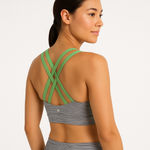 Lululemon  Energy Bra W2581S Gray Grey Green Nylon Crisscross Sports Bra Size 6 Photo 1