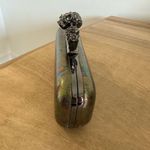 Alexander McQueen $3200 Metallic Oil Slick Leather Knuckle Ring Duster Clutch Photo 4