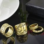 Boutique 🐘 4pc Boho Elephant Gold Midi Rings Bohemian New Photo 3