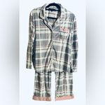 Ellen Tracy  Gray and Pink Plaid 2-Piece Pajama Set. Soft and Cozy. Size Large Photo 1