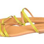 LK Bennett Revelle Lime London Sandals 41 US 10 Strappy Green Leather Flats Shoe Photo 1