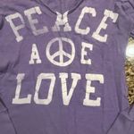 American Eagle  Purple Peace Love Graphic Long Sleeve Tee Women Large Y2K Photo 6