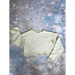 White Fox Boutique  Cropped Crew Neck Sweater 100% Cotton XS Lime Green COZY Photo 5