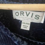 Orvis  Womens Chenille Sweater Dark Blue Crew Neck Long Sleeve Jewel Tone XL Photo 2