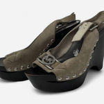 Michael Kors  Women's Charm Platform Wedge Sandals Olive Suede Sz 7 Photo 0