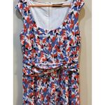 Ralph Lauren Lauren Womens Jersey Printed Fit & Flare Dress Blue Size 12 Photo 5