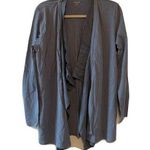 Garnet Hill Womens Size Medium Blue Silk Blend Drape Open Front Cardigan Photo 0