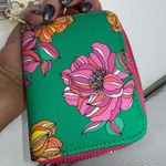 Trina Turk  Colorful Floral Print Zip Around Wallet Pouch Coin Purse Multi Photo 7