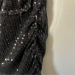 Grace Karin Grace Karen Short Sleeve Top Blouse Black Sequin Size Large Drapey Neck Photo 3