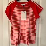 Current/Elliott Current Elliott The Saturday Raglan Tee Women’s Red & White Size Large Photo 5