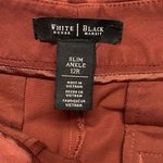 White House | Black Market 12 Slim Ankle Capri Mid Rise Pockets Stretch Red Orange Photo 6