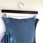 Free People NWT  Womens Tube Top Navy Blue Sequin Asymmetrical Hem Size Medium Photo 4