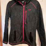 CB Hooded Causal Jacket Sherpa Hood & Trimmed Pockets Black Pink‎ Fitted Size M Size M Photo 0
