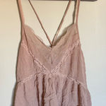 American Eagle Ballet Pink Lace Babydoll Cami Blouse Top Size S Peplum Y2K Photo 0