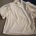 Free People  Blush Velvet Puff Sleeve Top NWOT small Photo 2