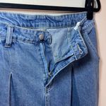 SheIn Wide Leg Pleated Jeans Medium Blue Wash Denim High Rise Pockets Women's  Size 30 Photo 7
