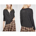 Free People WE THE  In The Mix Henley Top Boxy Oversized Ribbed Slouchy Size M Photo 1