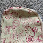 Ipsy  Cosmetic Case Passport Stamps Bag Yellow Orange  5” x 7” Like New Photo 4