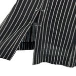 Eva Franco Black w Silver Metallic Stripe Midi Skirt Size 2 New Photo 1