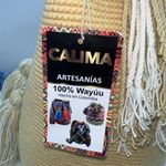 Bag Wayuu Mochila Bucket Boho Colombia Purse Yellow, Beige Gold Photo 4