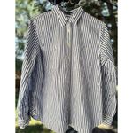 Lauren Ralph Lauren Jeans Co. Womens XL Button Up Shirt Stripe Top Blue White Photo 1
