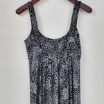 Fresh Produce Maxi Tank Dress Womens M Black Gray Floral Smocked Sleeveless USA Photo 0