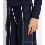 Tory Burch Sport Mini Double Stripe Wide Leg Trousers Pants Navy Small Blue Luxe Photo 4