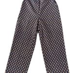 Boden Sunflower Geo Floral Printed Straight Crop Workwear Pants Size 8 Petite Blue Photo 0