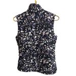 The North Face  Vest Womens Small Black Floral Print Puffer Zip High Neck Photo 2