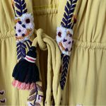 Anthropologie Duet Yellow Embroidered Beaded Tassel Caftan Swim Beach Cover-Up Photo 11