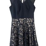 Maggy London fit and flare dress mesh top lace skirt women’s Size 8 Photo 0