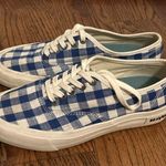 Seavees  x J. Crew blue gingham check sneakers Size 6 Photo 2