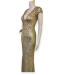 Primavera Couture  Elegant Gold Sequin Evening Gown Photo 4