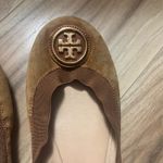 Tory Burch  Caroline Tan Browm Suede Flats Size 7 Photo 9