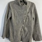 Womans Ronan Chen Size 4 Taupe Assymetric Button Down Fleece Jacket Tan Photo 0