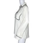 EXPRESS Portofino Shirt Womens Medium White Black Piping Casual Office Career Photo 1