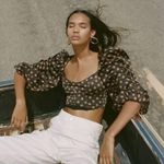 For Love & Lemons Lark Blouse NWT Black/Brown Polka Dot Size L MSRP $128 Black Size L Photo 7