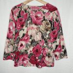 Alfred Dunner  Floral‎ 3/4 Sleeve Womens PXL Pink Sequins Accents Sparkly Photo 1