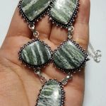 Green Swiss Opal natural gemstone 925 Sterling Silver women gemstone Necklaces Necklaces Length 18"in long Photo 0