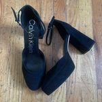 Calvin Klein Black Suede Platform Pumps Size 10 Photo 0