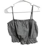 Brandy Melovele Gingham‎ Cropped Tank Top Black Photo 0
