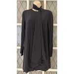 Tibi  Rent the Runway Navy Tie Neck silk Shift Dress sz 2 Photo 4