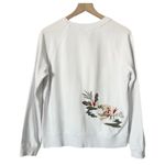 Johnny Was Florida Embroidered Raglan Sweatshirt White Size Small Photo 3