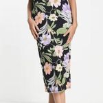 ASOS Keyhole Midi Sketchy Floral Print Asian Chinese Oriental Japanese Cut-Out 4 Photo 3