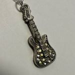 Guitar rhinestone pendant necklace Silver Photo 8