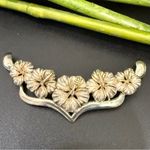 Unique Vintage 925 Sterling Silver Hibiscus Flowers Slider Collar Pendant 8g. Photo 0